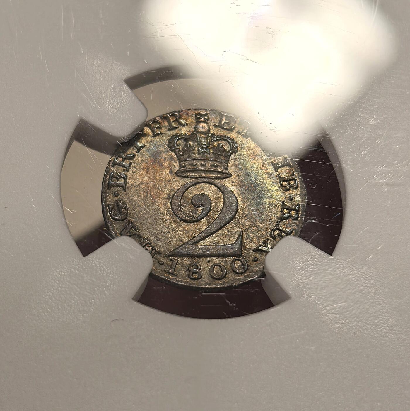 博洋堂世界钱币拍卖第150期（全场包邮） NGC AU53-MS63 英国1800年英国乔治三世濯足币一套四枚，原味五彩