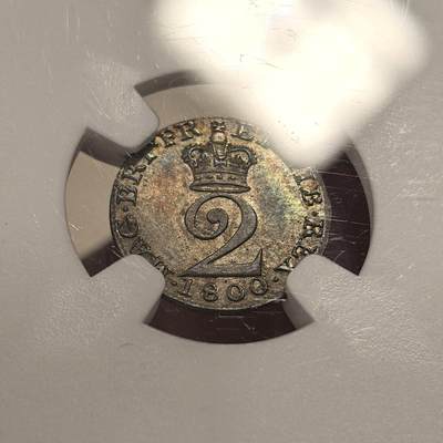 博洋堂世界钱币拍卖第150期（全场包邮） NGC AU53-MS63 英国1800年英国乔治三世濯足币一套四枚，原味五彩