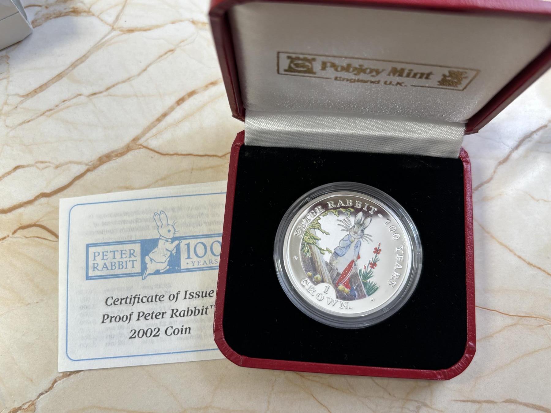 第184期拍卖 直布罗陀2002年彼得兔诞生彩色克朗精制纪念银币，925银，28.28克银价363，发行10000枚