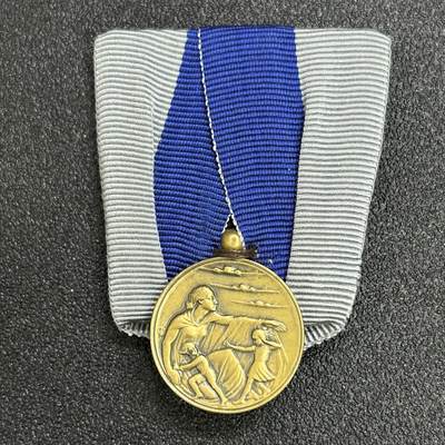 西秦中古拍卖第六十九期 - 荷兰二战空军防护奖章 礼服挂板  于1949年设立，授予二战期间在空军防护空队服役的人员。