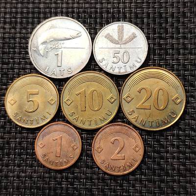 布加迪🐬～世界钱币(上海)🌾第 263 期 /  各国套币和散币 - 拉脱维亚🇱🇻 1992年 7枚套币