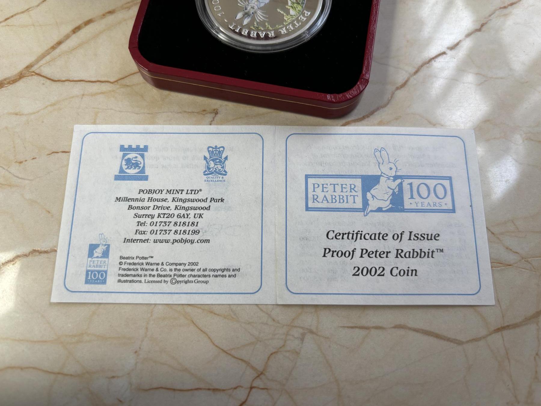 第184期拍卖 直布罗陀2002年彼得兔诞生彩色克朗精制纪念银币，925银，28.28克银价363，发行10000枚