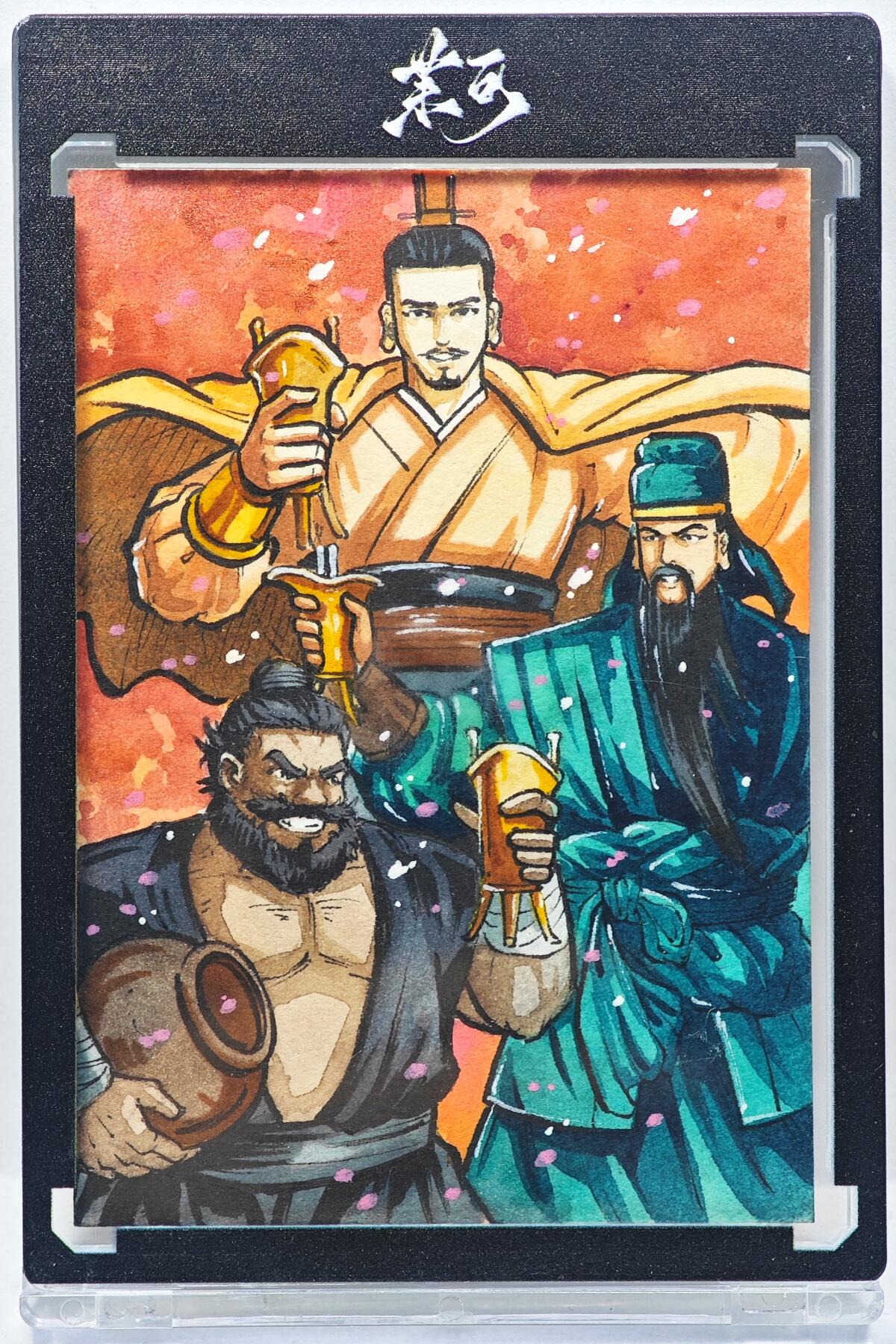 白泽拍卖卡牌手绘专场第29期（忽有故人心上过，回首山河已是秋） 2025 天玑星手绘卡 桃园三结义  Rubick亲签 卡砖封装