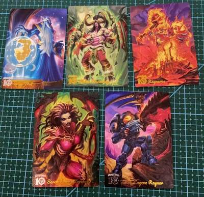 龙虎卡牌六六场 （无佣金，周六结拍，欢迎送拍） - 粗闪5张 奇点卡牌  暴雪10周年