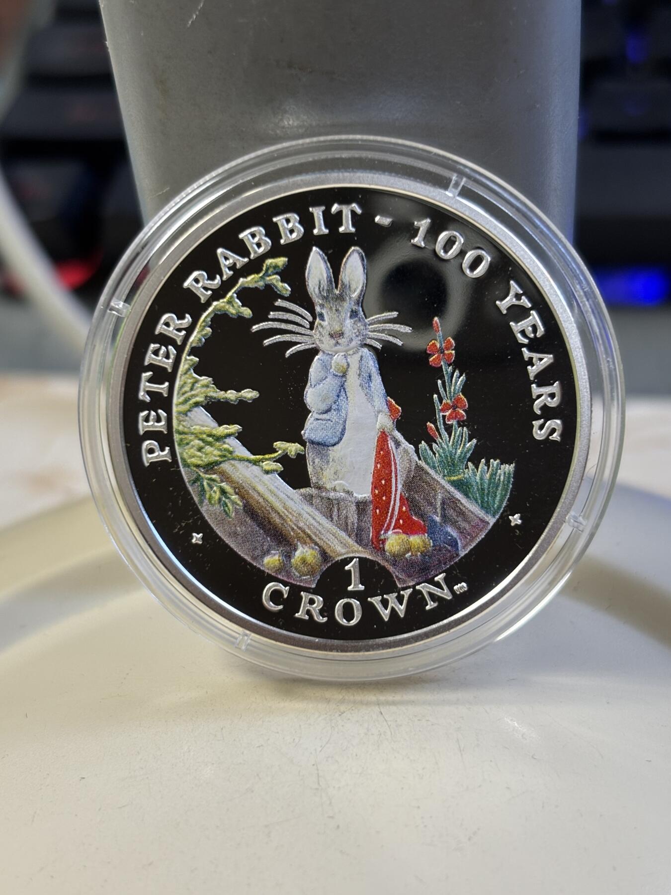 第184期拍卖 直布罗陀2002年彼得兔诞生彩色克朗精制纪念银币，925银，28.28克银价363，发行10000枚