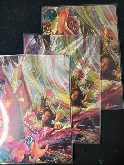 花开卡拍第61期（3月7号周六截拍，品控勿拍!!!拍品不寄存，运费5元（新疆需补运费差价或顺丰到付），自制卡难免瑕疵，可能存在轻微撞角爆边等出厂瑕疵，品控介意勿拍！） - 卡玩帕克 神州百花谱 毛嫱，粗闪工艺，一套共3张