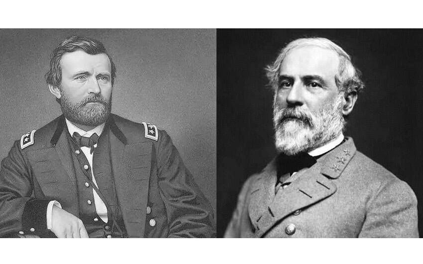 【艺术】美国艺术大章 南北战争双方统帅 罗伯特李+格兰特将军 高浮雕精制超大铜章 65MM 139克