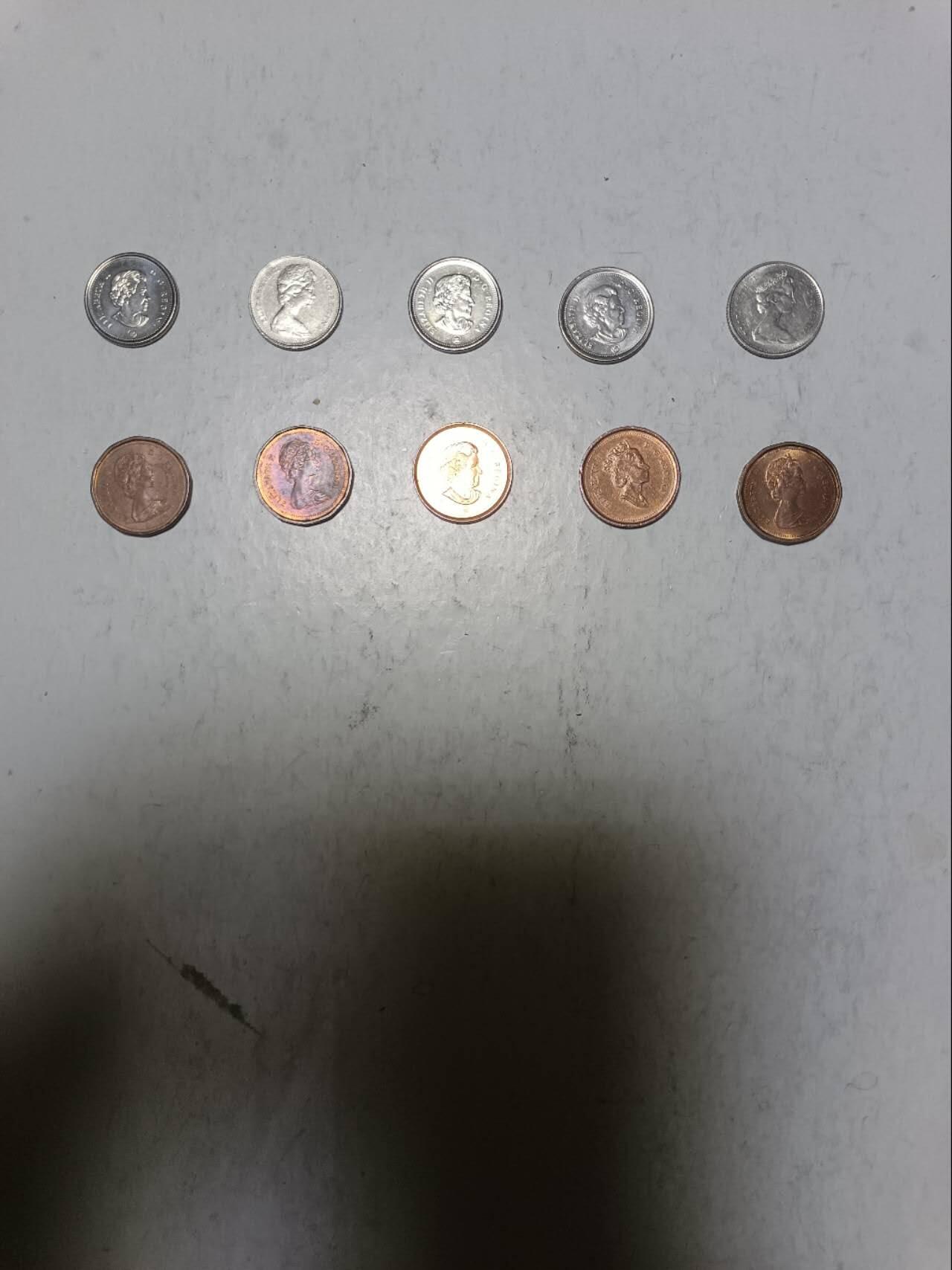 【20251209】非全新纸币和硬币第311场 加拿大10枚硬币，有重复