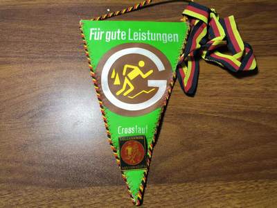 罗岚⭐新藏⭐特惠专拍第一场-分享拍场赚佣 - 民主德国人民军野战越野优异表现奖旗（“前进”人民军体育协会颁发带证章） 加挂三色绶带