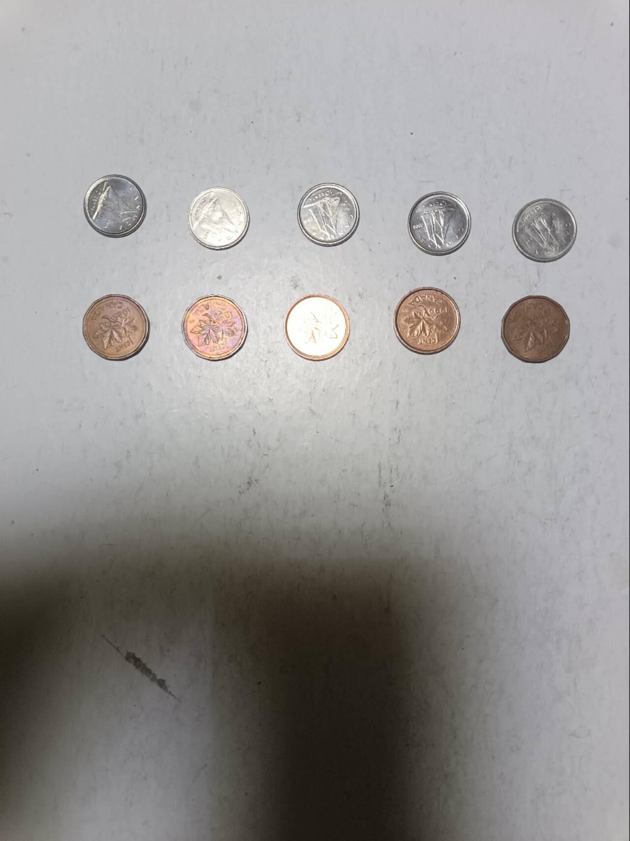 【20251209】非全新纸币和硬币第311场 加拿大10枚硬币，有重复