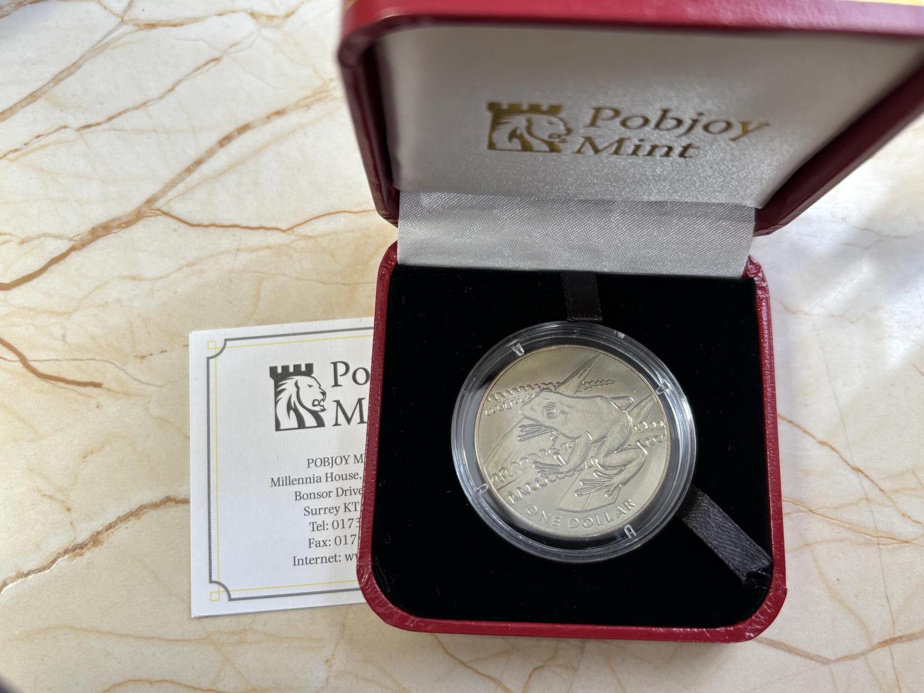 第184期拍卖 斐济2018年动物系列树蛙黄色纯钛纪念币