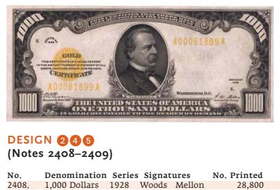 【Blue Auction】世界纸币精拍第759期——18级TOP拍卖/信誉/品质/专业/高效💫   【大珍 AA冠无47 普通藏家能拥有的最高面值黄金券实钞】美国 1928年1000美金黄金券 前总统克利夫兰肖像 金黄色的库印和号码熠熠生辉 PMG30性价比极高 百大美钞之一（当时仅印制了2.88万枚 如此高额黄金券纷纷兑换成黄金回收彻底 如今存世不到百枚 使其成为 20 世纪美国钱币收藏中最稀有的品种之一 甚至比对应的5000美元和10000美元联邦储备券更为罕见） 