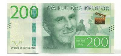 《艾美收藏》第223期-12.7周日外币畅拍 - 瑞典2015年200克朗UNC尾71 导演英格玛·柏格曼