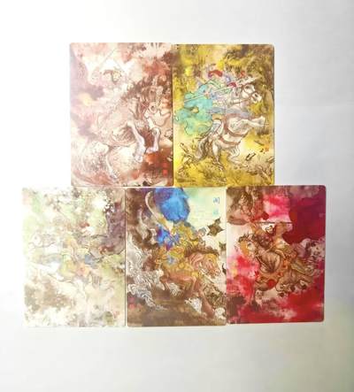 龙虎卡牌六六场 （无佣金，周六结拍，欢迎送拍） - 普卡5张 墨染水浒之梁山-五虎将