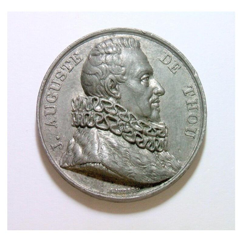 法国1817年 历史学家德图高浮雕精制大合金章 光边 40MM