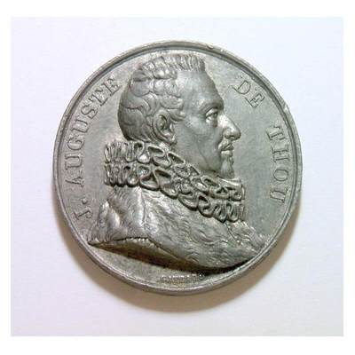 法国1817年 历史学家德图高浮雕精制大合金章 光边 40MM - 法国1817年 历史学家德图高浮雕精制大合金章 光边 40MM