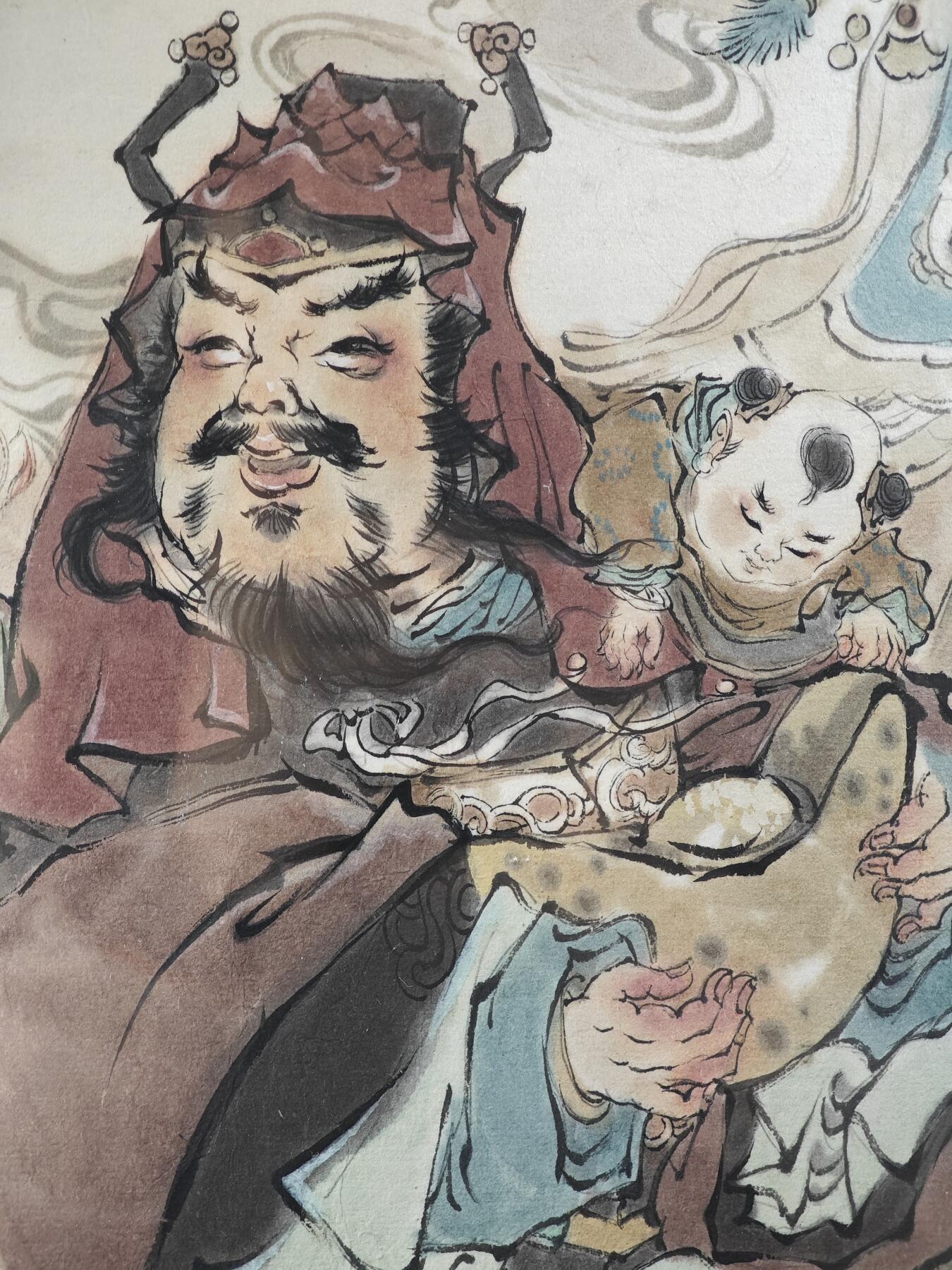 白泽拍卖卡牌手绘专场第29期（忽有故人心上过，回首山河已是秋） 2025 浮沉手绘画 财神 已装裱 尺寸：内20.5cm*29.5cm