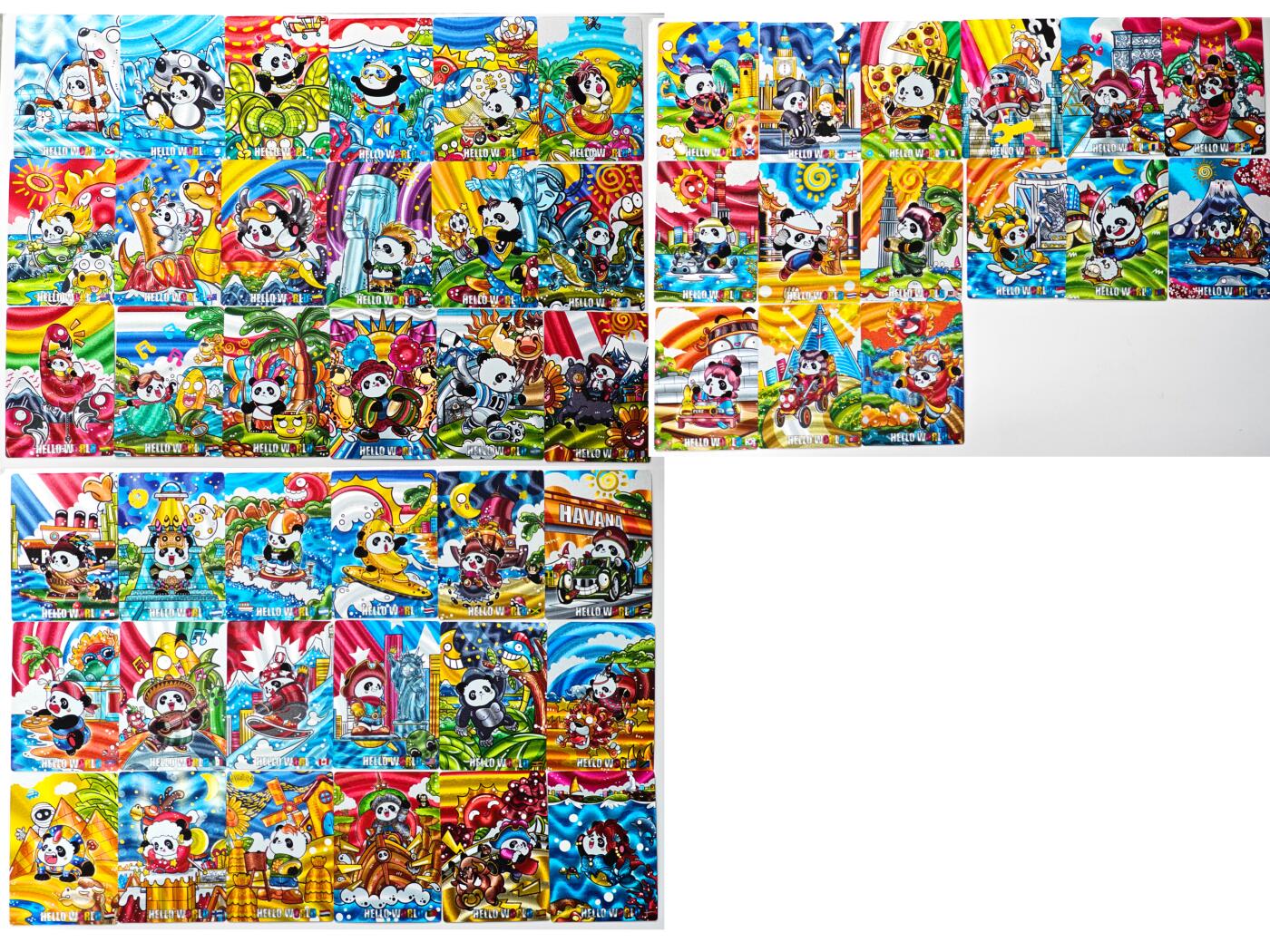 白泽拍卖卡牌手绘专场第29期（忽有故人心上过，回首山河已是秋） 2025 可可瑞听 彩虹熊猫系列食玩卡散卡 51张  粗闪