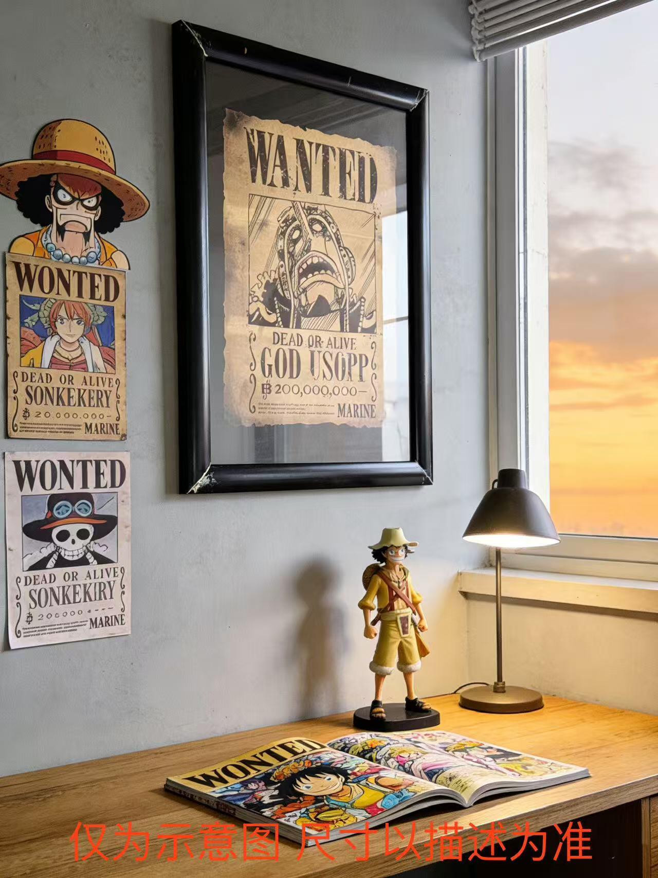 零元拍：日本著名漫画《海贼王》作者 尾田荣一郎老师亲笔签名《ONE PIECE》专刊第7期，签名扉页已取下来完美正背双面裱框，实木相框比较厚重有分量，可分别不同图案展示。相框开裂有粘胶痕迹，还有磕碰掉漆现象，通缉令页面无签名，介意勿拍。如不需要外框，也可以拆出内框，去掉沉重外框。