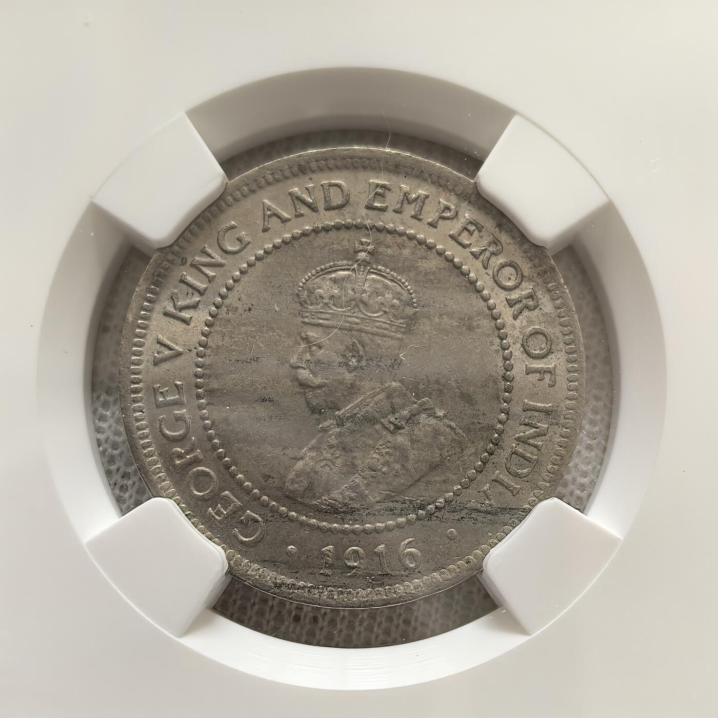 道一币馆币章第一百五十八场 NGC MS62 英属牙买加1916年乔治五世1/2便士铜镍币