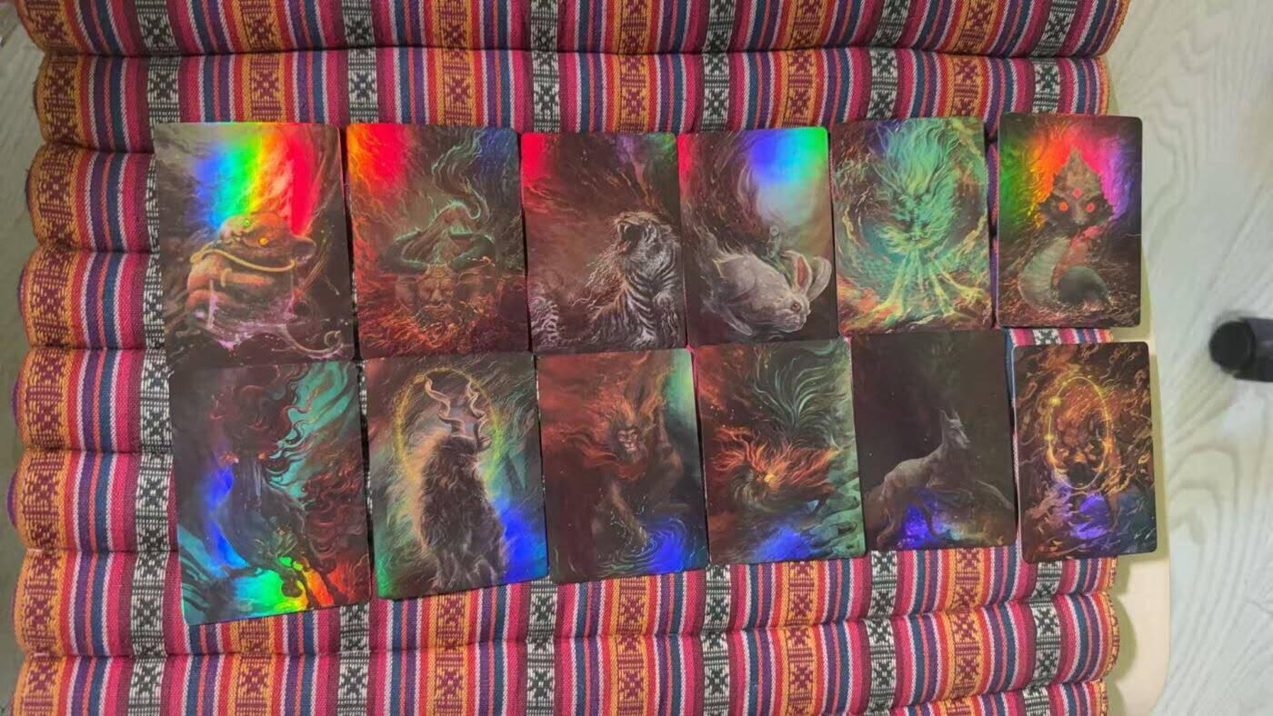 光影卡牌第26期，各家亲签，各家套卡，持续收拍品 星宿彩闪十二生肖3套+四大神兽+虎龙年贺岁等等