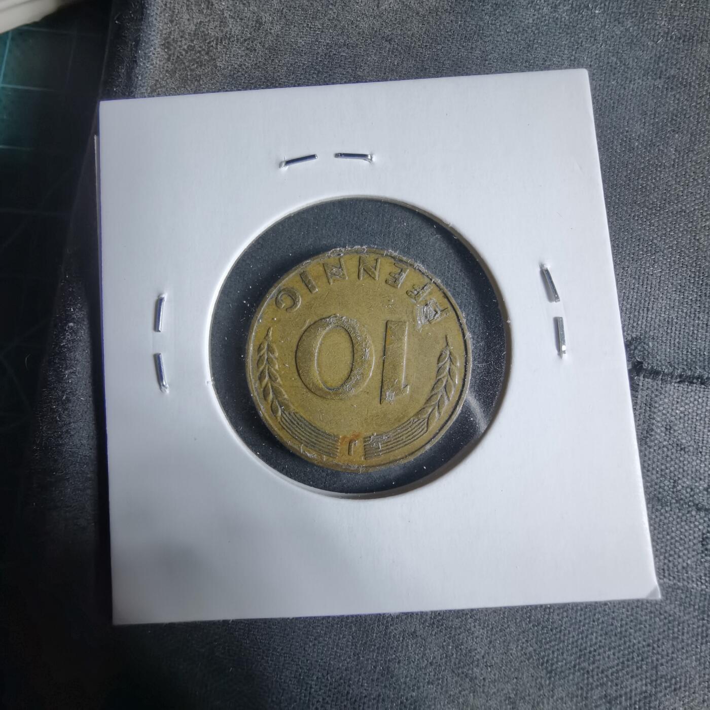 沼泽如烟--第923场 德国1949年10芬尼银行版