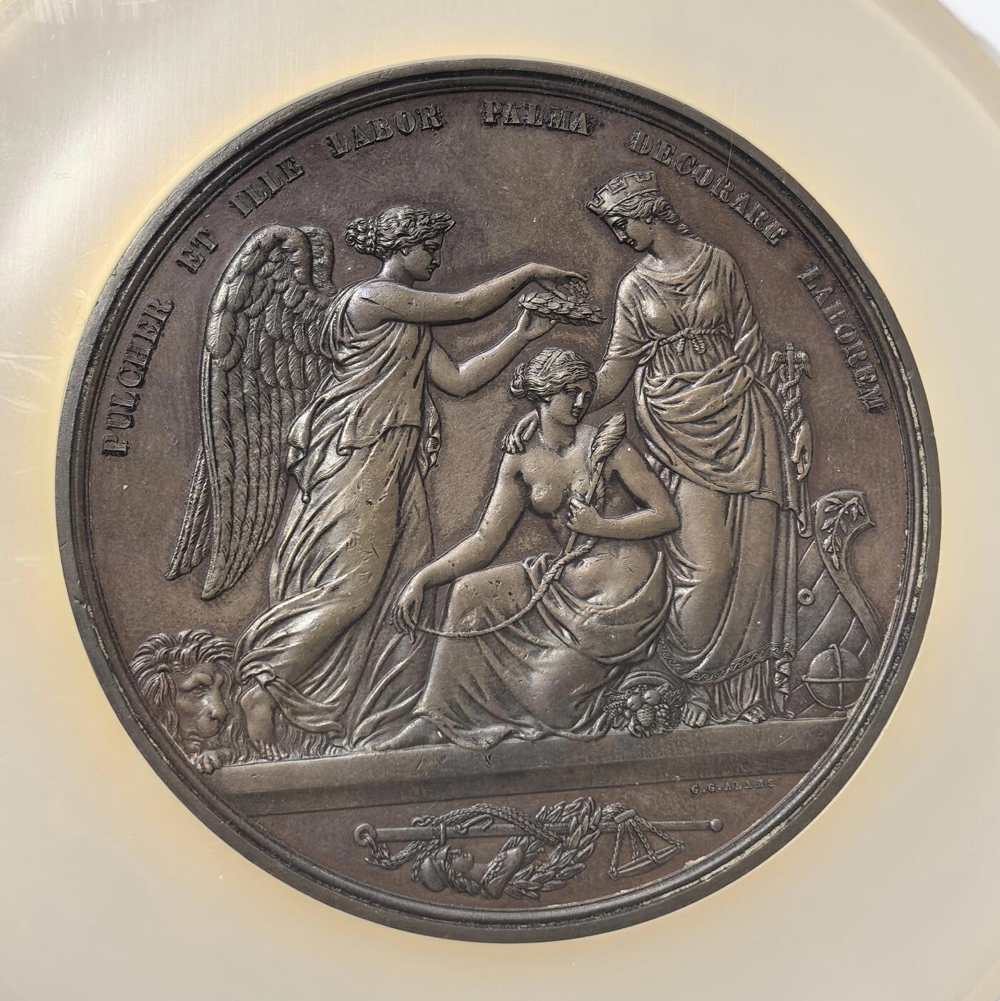 博洋堂世界钱币拍卖第150期（全场包邮） NGC AU58 英国1851年伦敦世博会评审员纪念章，W.Wyon & G.G.Adams合作作品，直径64mm，颁发量318枚，少见品种，正面丝痕实为盒子表面痕迹