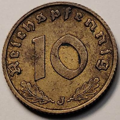 布加迪🐬～世界钱币(上海)🌾第 263 期 /  各国套币和散币 - 德国🇩🇪 1937年 10芬尼