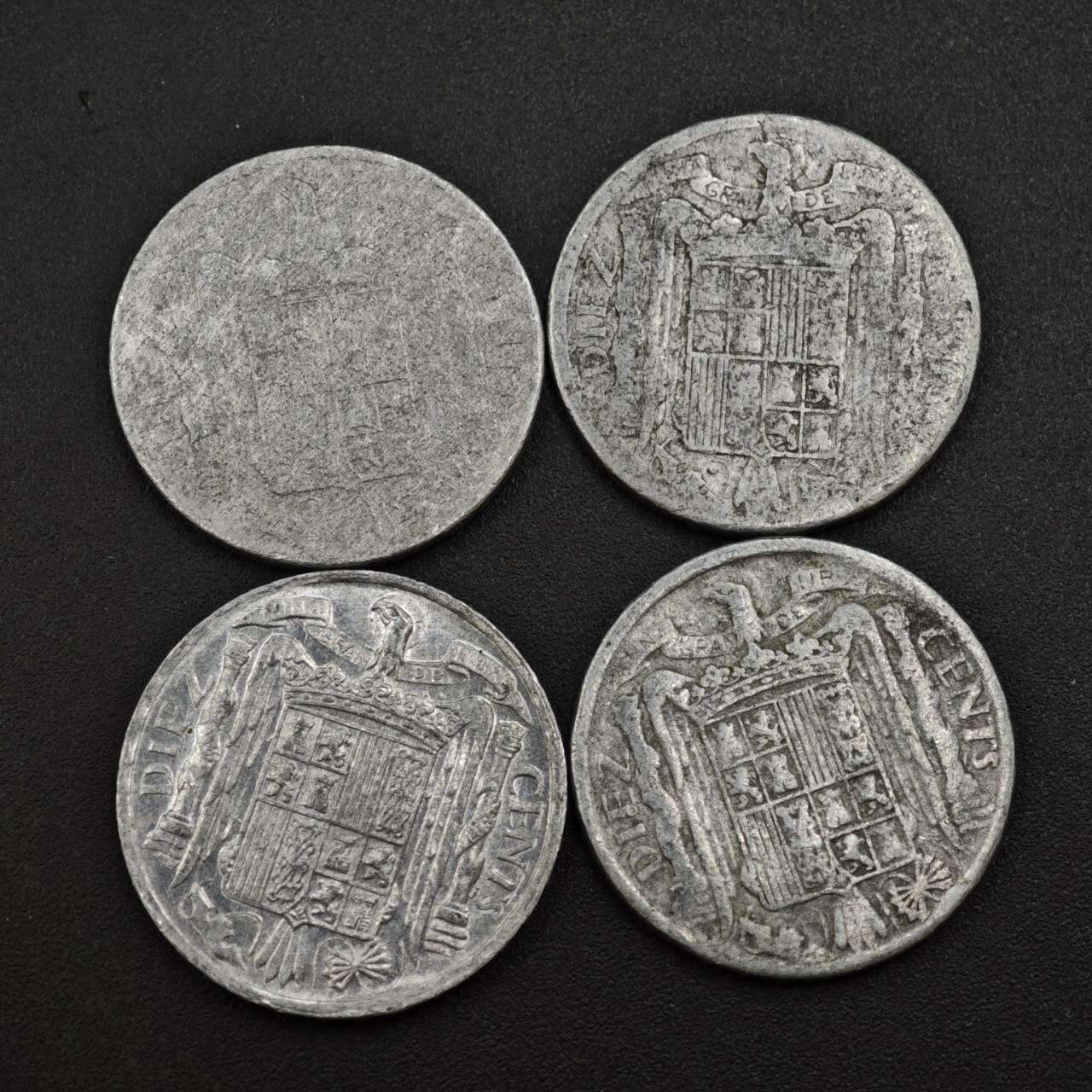 【淘币小摊】实时拍第八百一十九拍   散币场   满百包邮可预留二周 每周一统一发货   西班牙10分铝币4枚