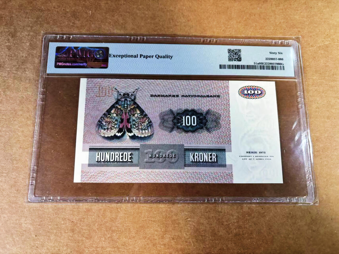 【Blue Auction】世界纸币精拍第759期——18级TOP拍卖/信誉/品质/专业/高效💫 【a版】丹麦 1972年100克朗 PMG66EPQ 