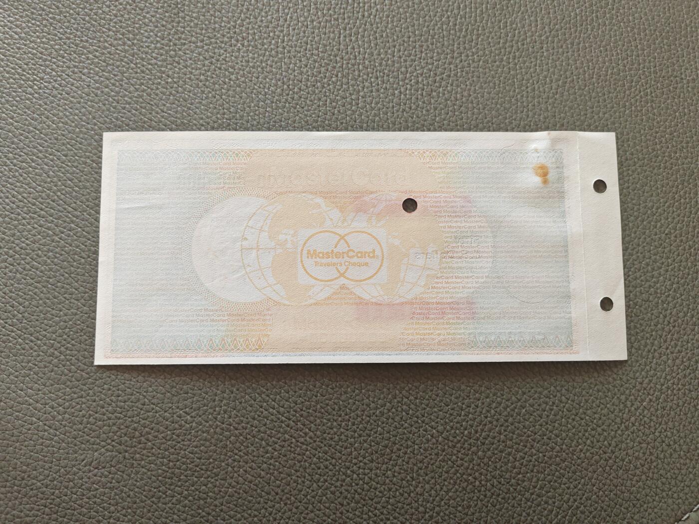 美国 旅行支票 样票 中国银行版 直板无折 未流通 保真票