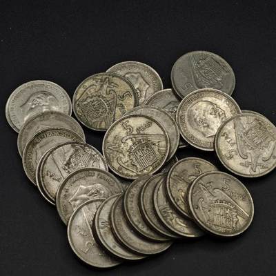 【淘币小摊】实时拍第八百一十九拍   散币场   满百包邮可预留二周 每周一统一发货   - 西班牙5比赛塔24枚