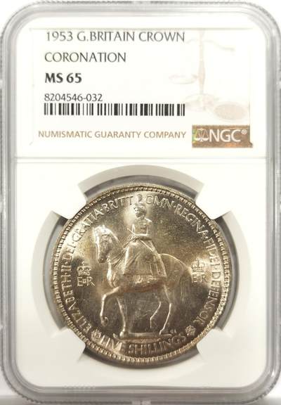 博洋堂世界钱币拍卖第150期（全场包邮） - NGC MS65 英国1953年伊丽莎白二世登基纪念克朗