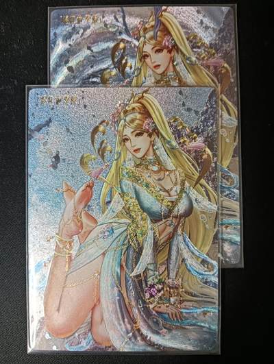 花开卡拍第53期（12月28号周日截拍，品控勿拍!!!拍品不寄存，运费5元，自制卡难免瑕疵，可能存在轻微撞角爆边等出厂瑕疵，品控介意勿拍！） - 卡玩帕克 水浒神姬 李俊 粗闪2张