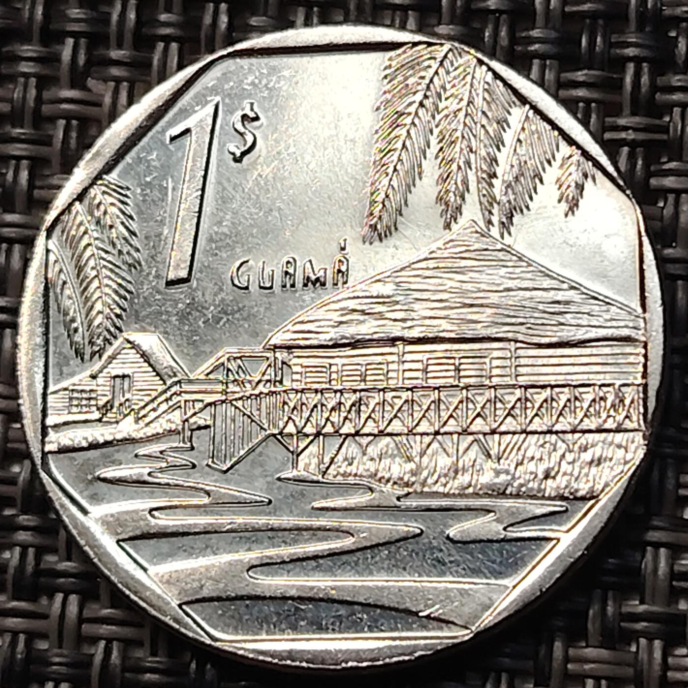 布加迪🐬～世界钱币(上海)🌾第 263 期 /  各国套币和散币 古巴🇨🇺 1998年 1元外汇币 镀镍钢 较少见