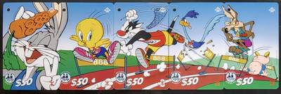 公藏第59期裸卡拍卖 - 香港地铁卡【华纳兄弟卡通--乐一通】5全拼图，品好。