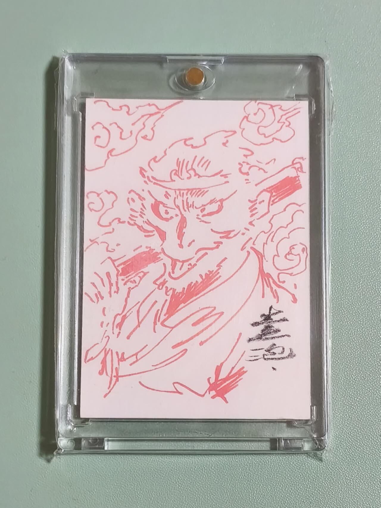 光影卡牌第26期，各家亲签，各家套卡，持续收拍品 （手绘亲签卡）2025上海展会限定卡，壹泡签名手绘孙悟空，双面卡