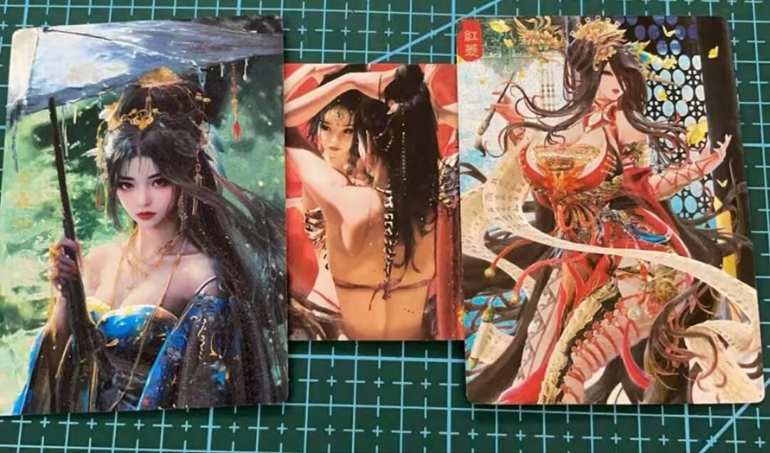 龙虎卡牌六六场 （无佣金，周六结拍，欢迎送拍） 粗闪3张 奇点卡牌  雨霖铃&鬼刀&红菱