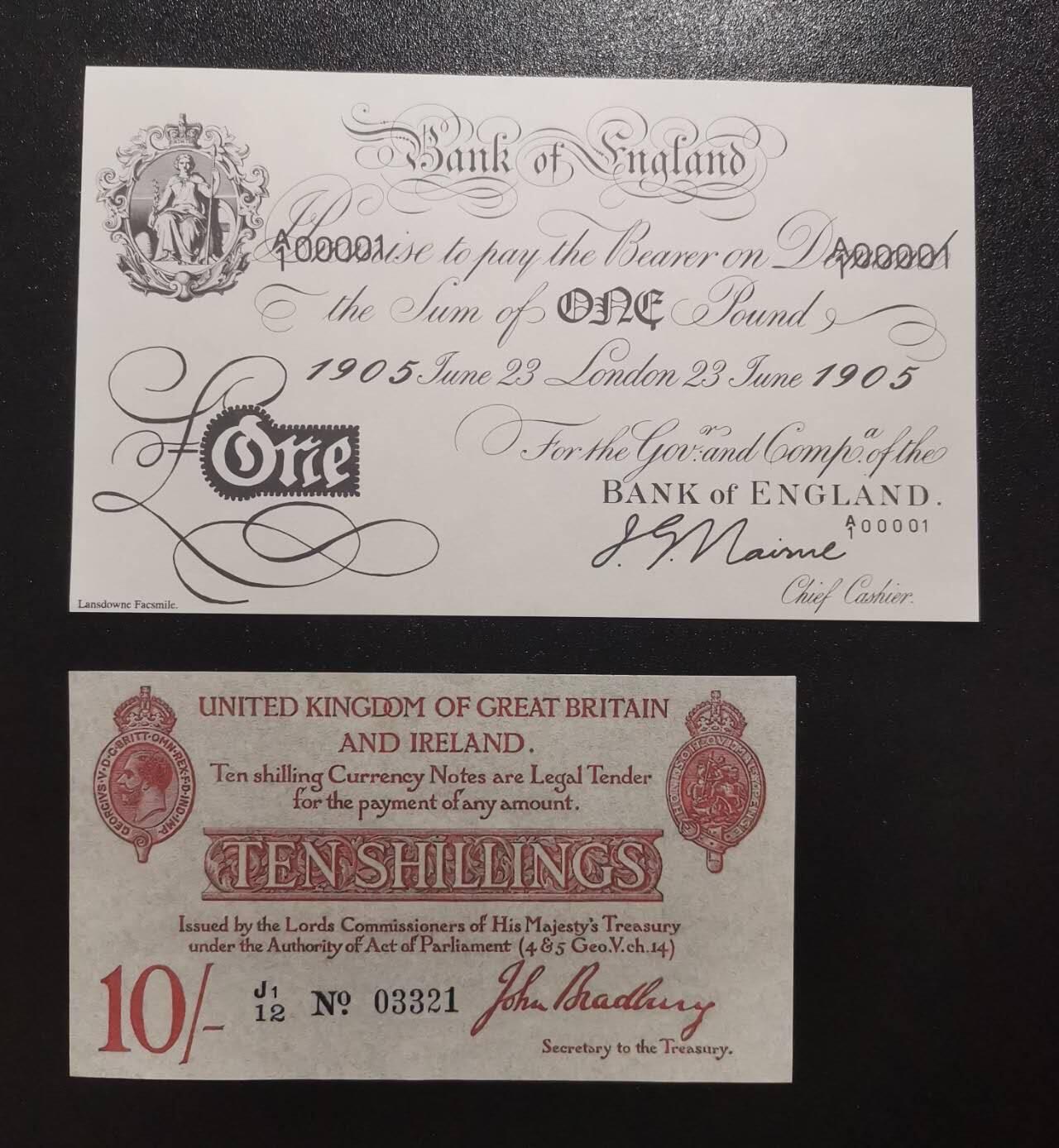 《艾美收藏》第223期-12.7周日外币畅拍 (12张)英国2张UNC/UNC- 其余10张杂项外钞流通品相