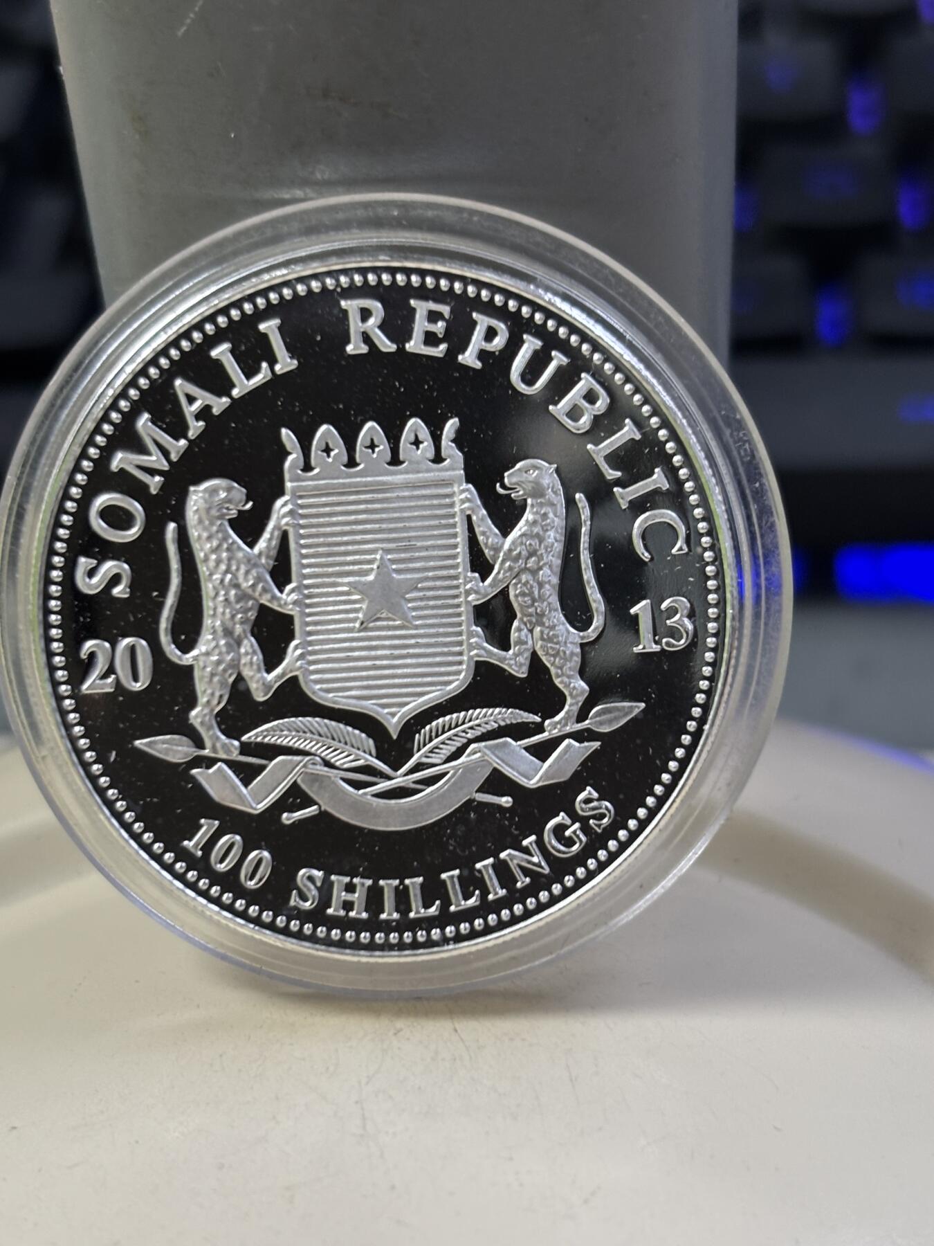 第184期拍卖 索马里2013年世界投资银币系列大象1盎司纪念银币，999银