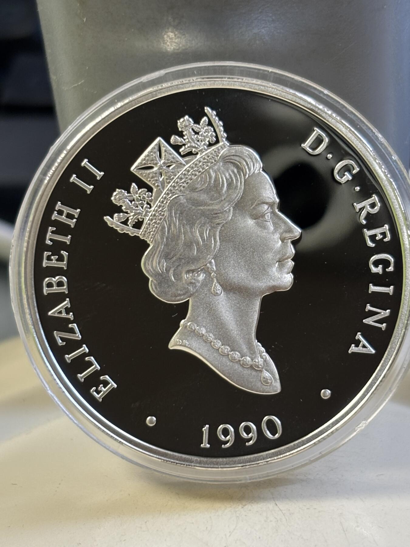 第184期拍卖 加拿大1990年飞机系列镀金1盎司纪念银币1，925银银价399➕镀金