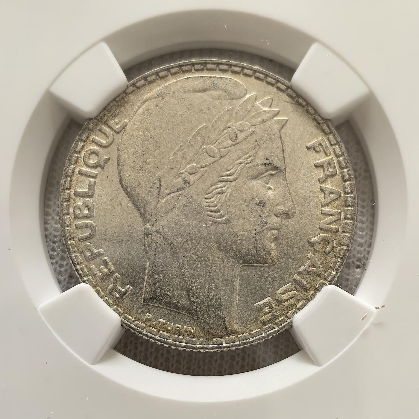 道一币馆币章第一百五十八场 NGC MS63 法国1932年谷物女神10法郎银币