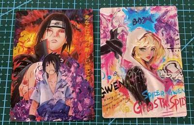 龙虎卡牌六六场 （无佣金，周六结拍，欢迎送拍） - 粗闪2张 奇点卡牌  佐助&温格