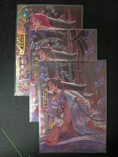 花开卡拍第61期（3月7号周六截拍，品控勿拍!!!拍品不寄存，运费5元（新疆需补运费差价或顺丰到付），自制卡难免瑕疵，可能存在轻微撞角爆边等出厂瑕疵，品控介意勿拍！） - 卡玩帕克 神州百花谱 宣华夫人 1套3渐变 粗闪