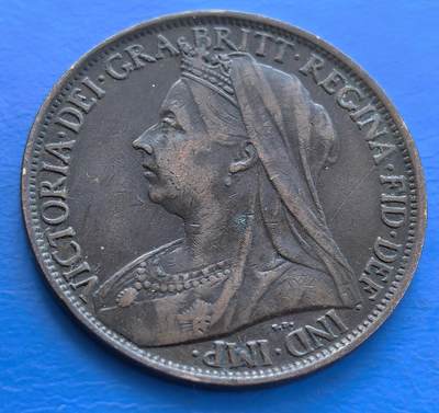 外国优质老铜币银币持续添加中，周六九点倒数截拍，满百包邮，可寄存半年，喜欢朋友微信扫描二维码可直接参拍 - 英国1900年大便士