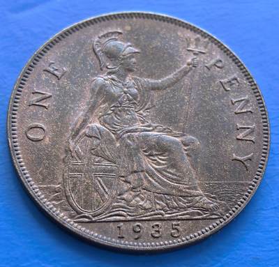 外国优质老铜币银币持续添加中，周六九点倒数截拍，满百包邮，可寄存半年，喜欢朋友微信扫描二维码可直接参拍 - 原光英国1935年大便士