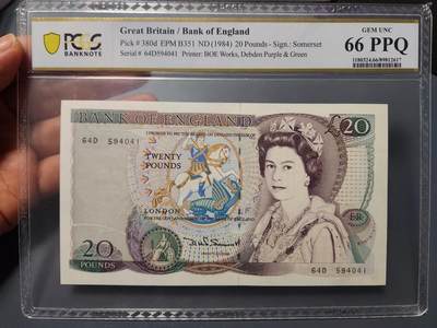 12月7号晚上8点 外国纸币自动截拍第71场 - 英国20镑PCGS66