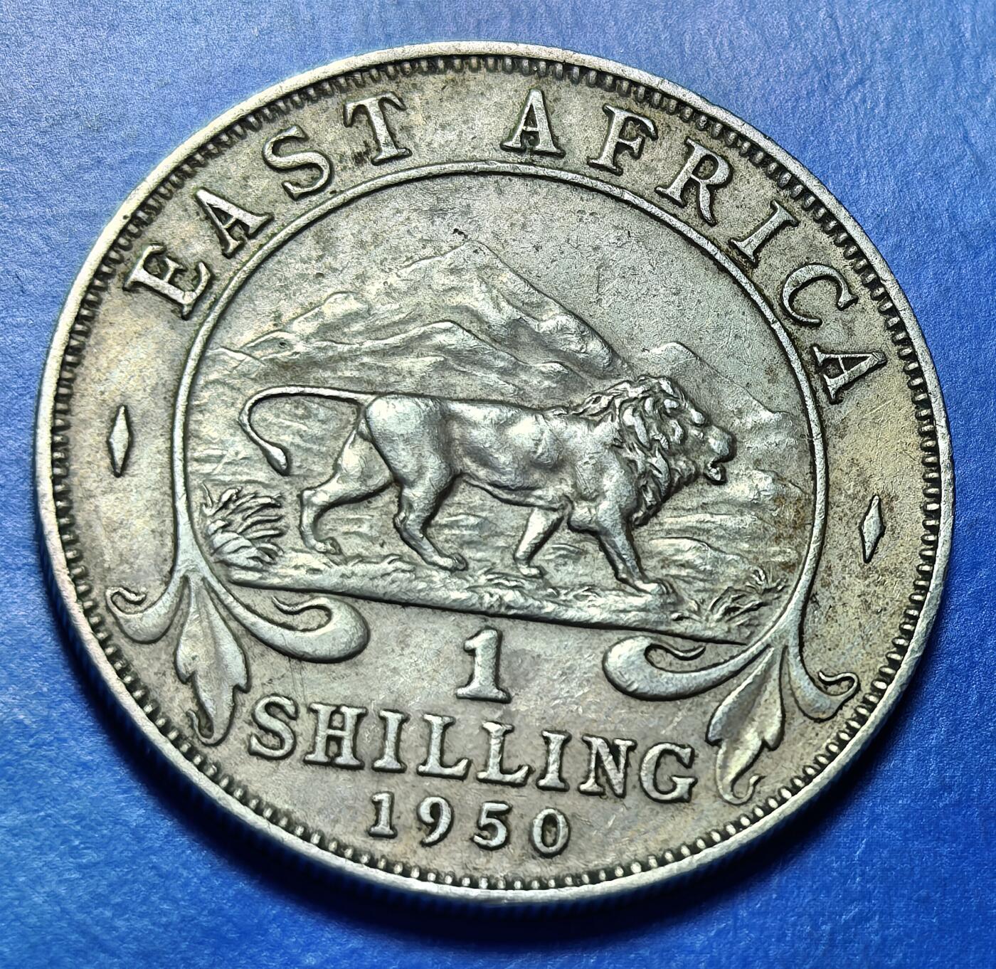 外国优质老铜币银币持续添加中，周六九点倒数截拍，满百包邮，可寄存半年，喜欢朋友微信扫描二维码可直接参拍 东非1950年1先令