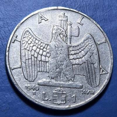 外国优质老铜币银币持续添加中，周六九点倒数截拍，满百包邮，可寄存半年，喜欢朋友微信扫描二维码可直接参拍 - 意大利1940年1里拉