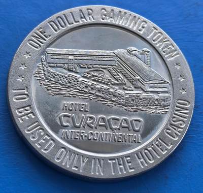 外国优质老铜币高银银币，周六九点倒数截拍，满百包邮，持续收拍 - 库拉索岛1966年1元代用币，直径37mm，24克